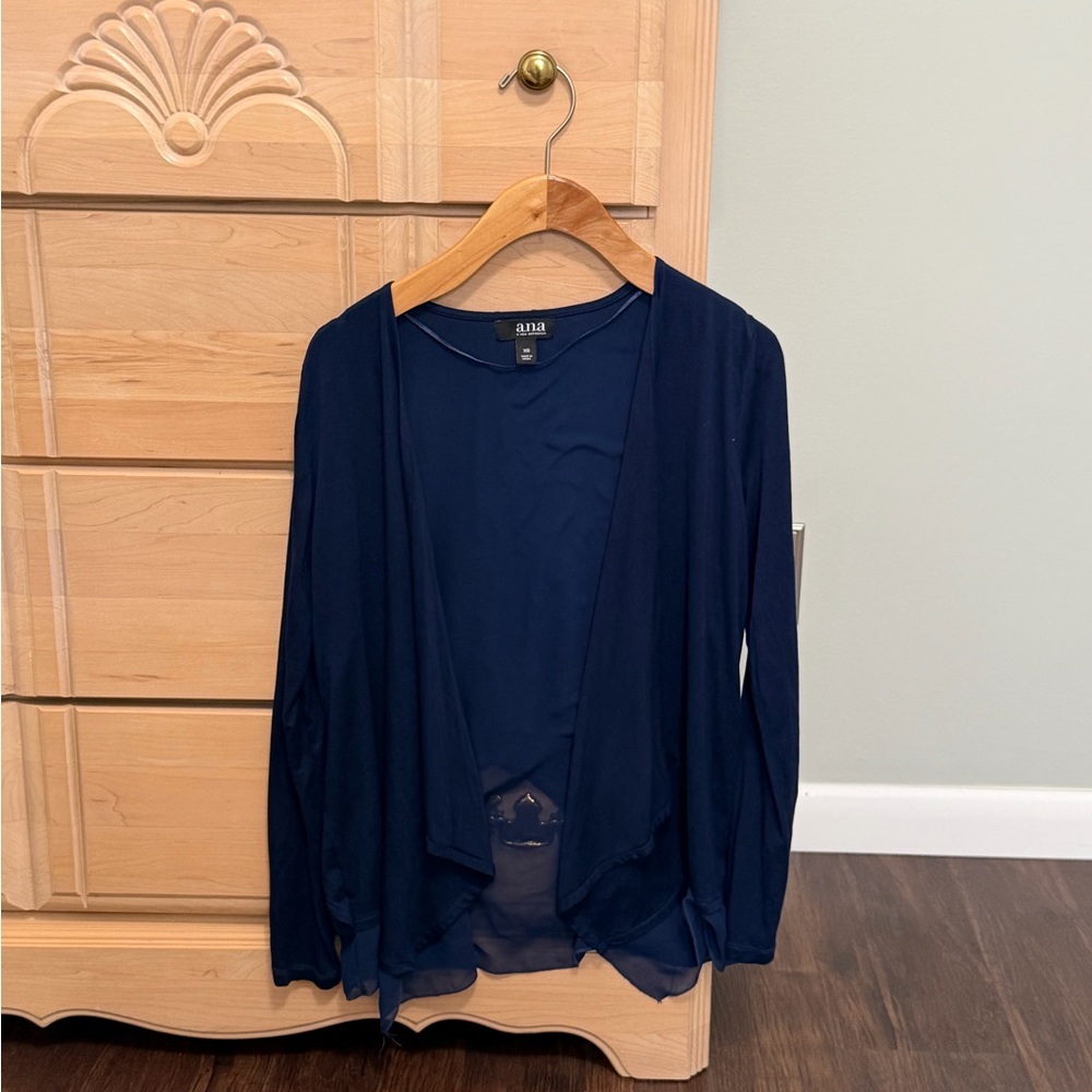 a.n.a Deep Blue Open Front Cardigan